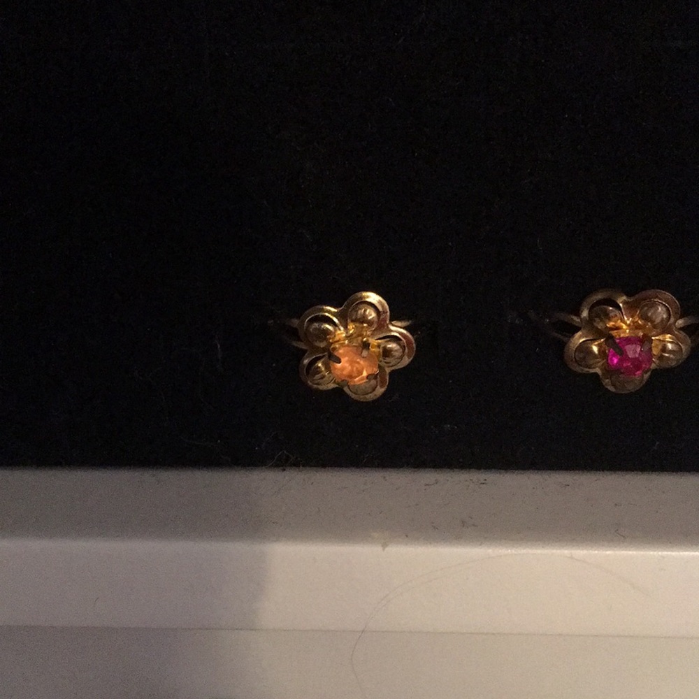 Orange flower gold ring